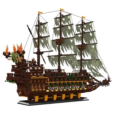 NUTCRACKER Pirate Ship Model Building Set for Adult - Large MOC Dutchman Pira...