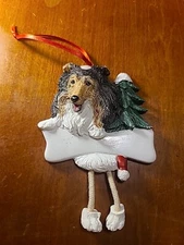 Sheltie Dog Shetland Sheepdog Christmas Ornament 4" Christmas  Tee