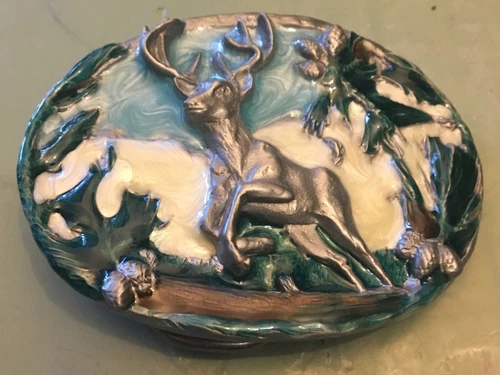 LEAPING DEER BELT BUCKLE NEW APPROXIMATELY 2 3/8" X 1 3/4"