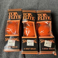 Vintage NOS Top Flite Spalding Golf Balls 9 Extra Lively Orange