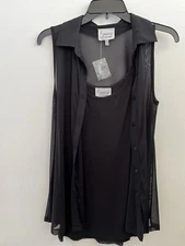 LYNN RITCHIE SILVER WOMEN 2 PIECES SZ SMALL BLACK BUTTONED NWT