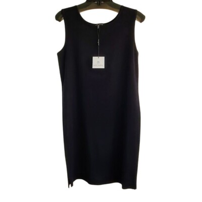 Ming Wang Black Sleeveless Sheath Dress Petite Med NWT $225 Minimalist Workwear