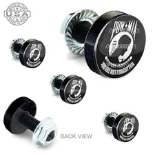 5 Black Aluminum Motorcycle Windshield Bolt Kit -  POW MIA - 001