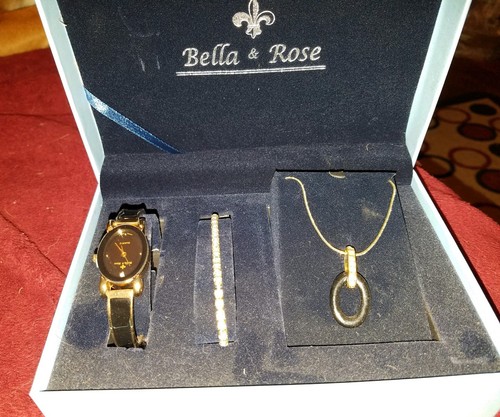 brand new 3 pce bella & rose jewelry set.