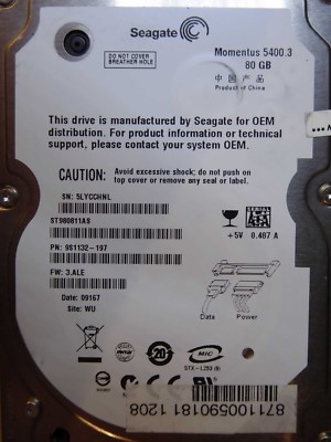 Seagate ST980811AS | P/N: 9S1132-197 | 3.ALE | WU | 80GB #04
