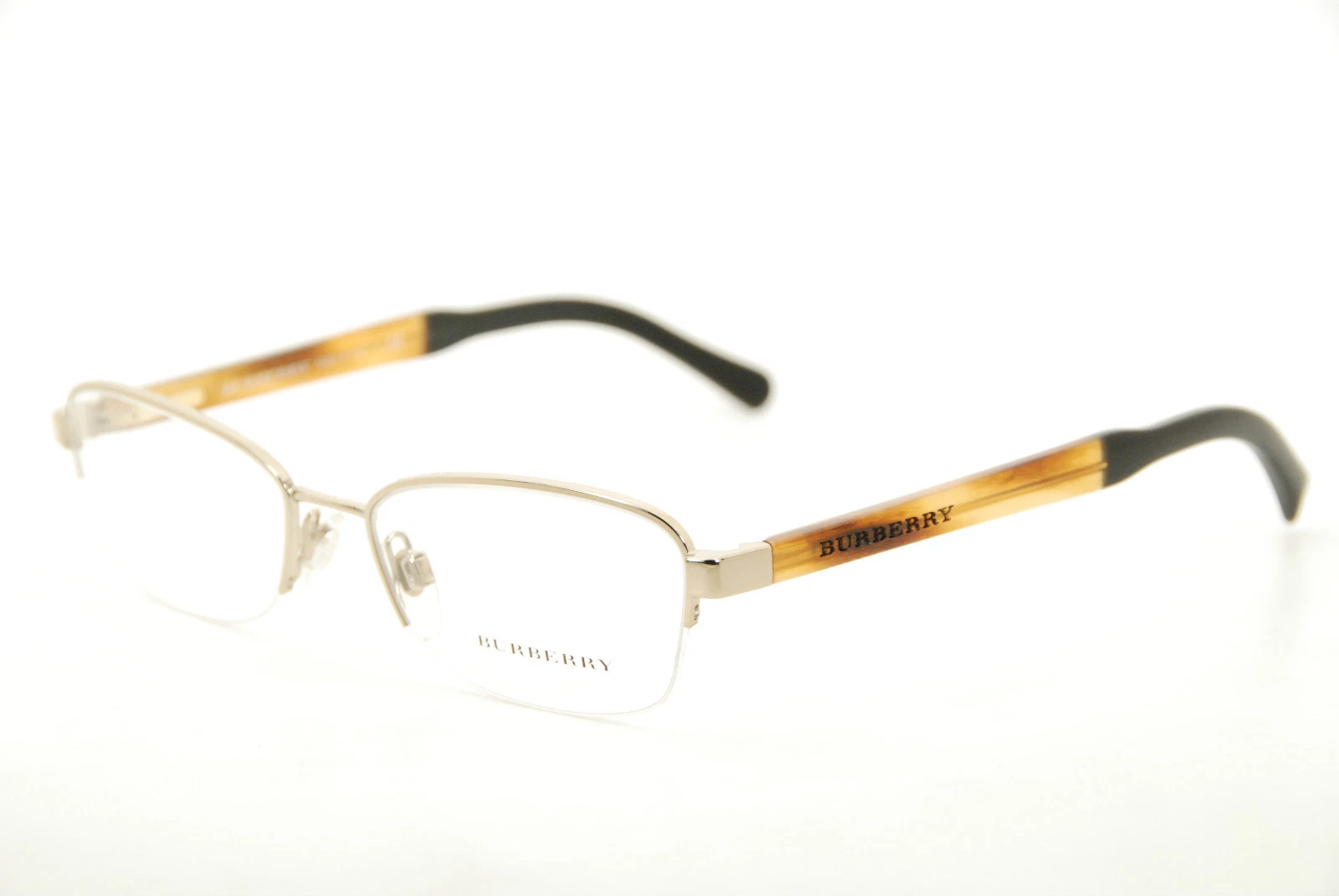 New Authentic Burberry Glasses B 1222 1145 Gold/Black/Br 51mm Eyeglasses RX