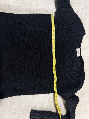 Bash Distressed Long Sleeve Knit Black Sweater Size 6 - 第 7/10 張圖片