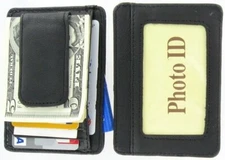Mens Leather Wallet Money Clip Credit Card ID Holder Front Pocket Thin Slim NEW