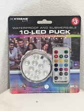 10 LED,Indoor/Outdoor Submersible Lights, Waterproof w/Remote, New in Sealed pk