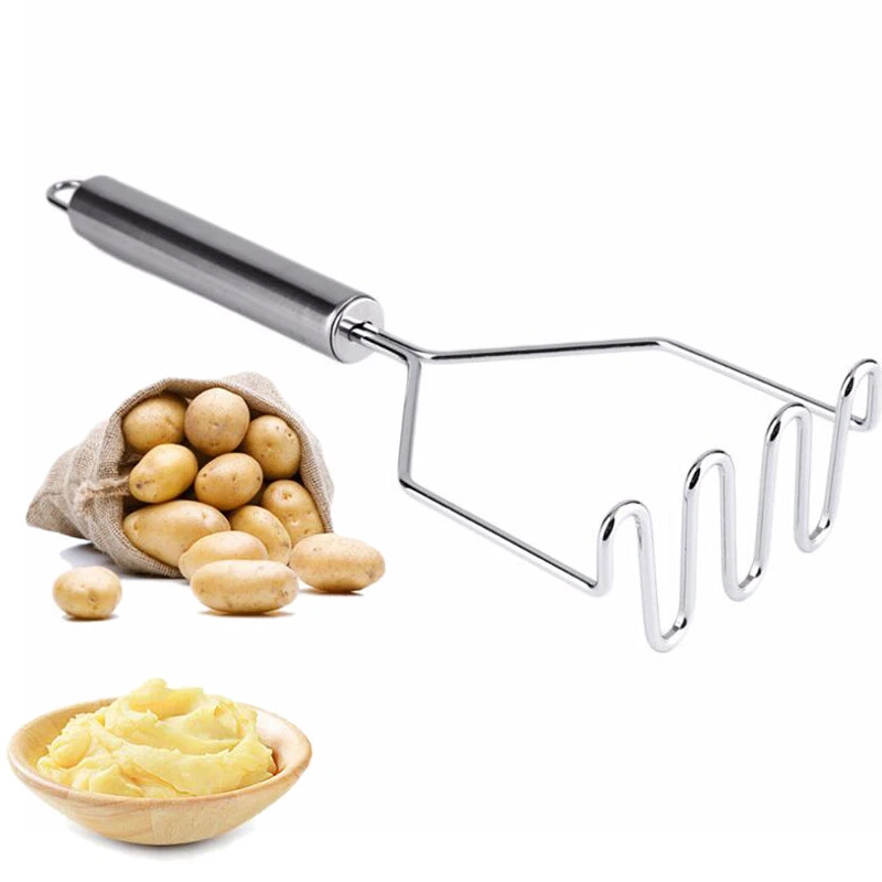 1pc Stainless Steel Potato Masher, Simple Kitchen Tool For Mashed Potato