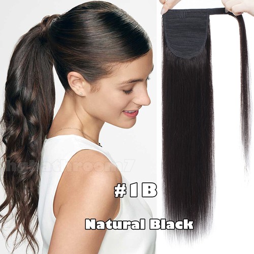 Pferdeschwanz Zopf Clip In 100% Echthaar Extensions Ponytail Blond Lange 35-55cm - Bild 14 von 28