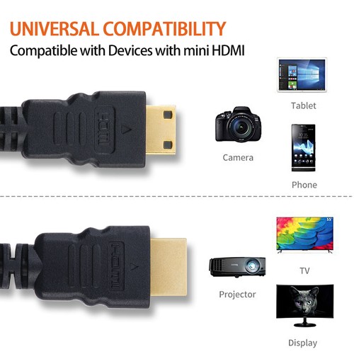 Mini HDMI to HDMI M/M Cable Gold-Plated 3D HD 1080P For Camcorder HDTV Camera - Picture 10 of 12