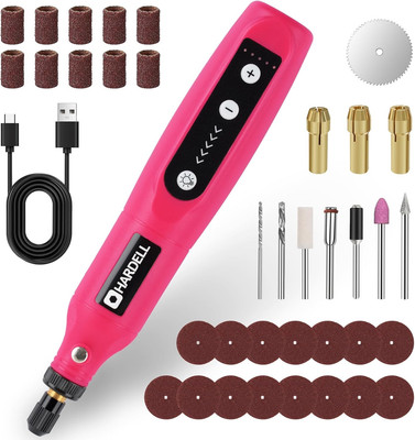 HARDELL Mini Multifunction Tool with LED Light and 36 Accessories - Pink