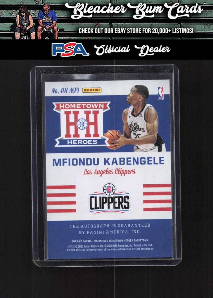 2019-20 Panini Chronicles Mfiondu Kabengele Hometown Heroes RC Auto #/99 - Image 2 of 2