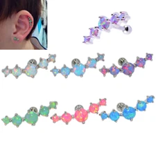 1 Pc Climber Crawler Opal 316L Surgical Steel Screw Back Stud Body Earrings S10