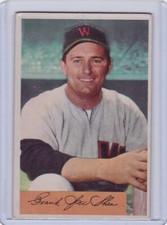 1954 Bowman Baseball Card #104 Spec Shea Washington Senators - Scrapbook Residue