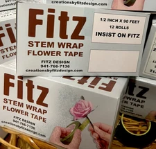 New Boxes of 60 rolls FITZ Brand GREEN Floral Tape Flower Stems  1/2in.X90ft