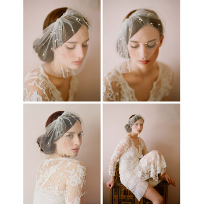 Hochzeit Braut Vogelkäfig Gesichtsschleier Fascinator Abend Party Schleier mit Kamm