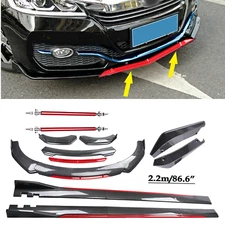 For Honda Accord Front Bumper Lip Spoiler/ Body Kit+Side Skirt Carbon Fiber