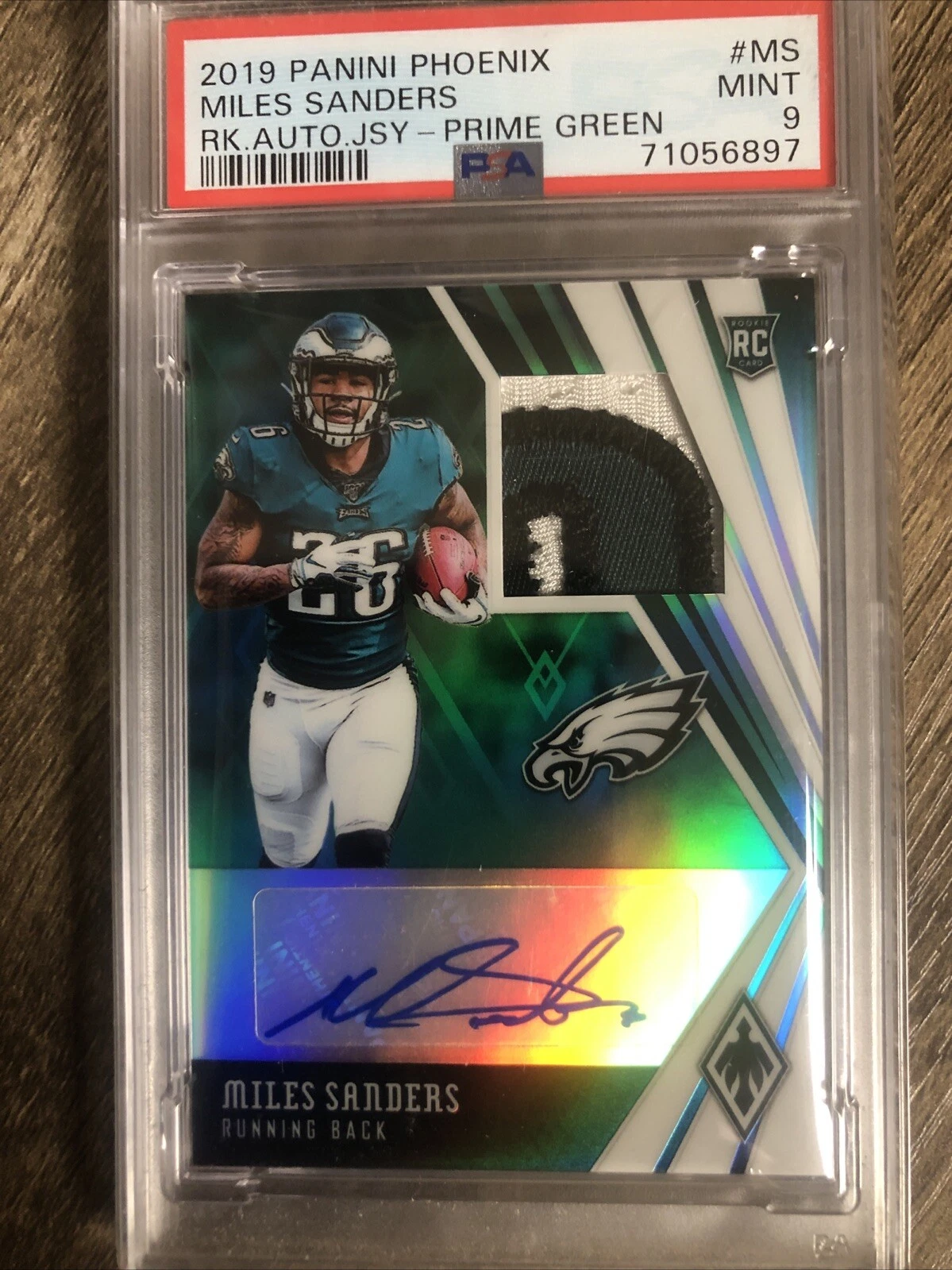 Miles Sanders Panini Phoenix Rookie Autograph Jersey #MS Prime Green