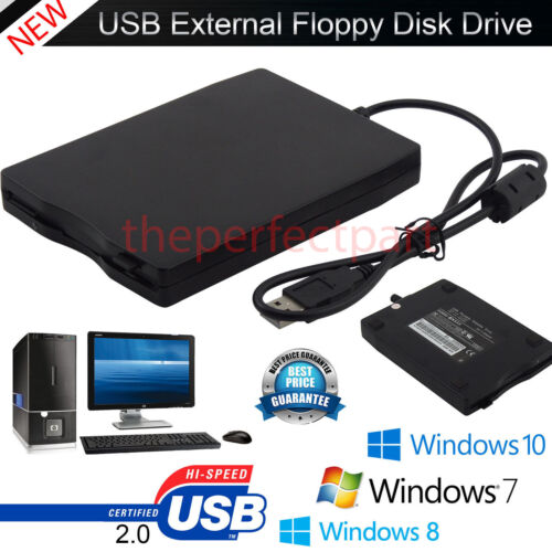 3.5” USB 2.0 Data External Floppy Disk Drive 1.44MB For Laptop PC Win 7/8/10 Mac - 第 1/11 張圖片