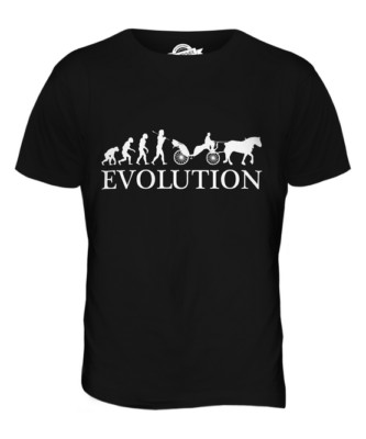 CARRIAGE EVOLUTION OF MAN MENS T-SHIRT TEE TOP GIFT HORSE TRADITIONAL
