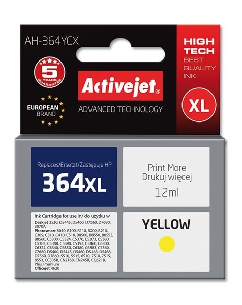 5901452157036 Activejet AH-364YCX Tintenpatrone (Ersatz FüR HP 364XL CB325EE; Pr-image