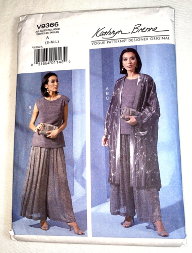 Vogue V9366 Misses S/M/L Kathryn Brenne Kimono, Top and Pants Sewing Pattern New - Picture 1 of 4
