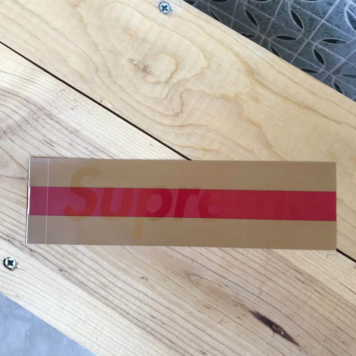 SUPREME BOX LOGO VINYL BUMPER STICKER GUCCI BROWN JASON DILL