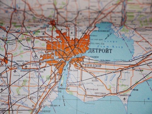 Authentic Soviet Army Military Topographic Map Detroit, Cleveland, Michigan USA - Picture 10 of 13