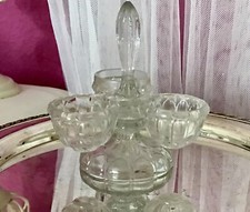 Antik Pressglas Salz&Pfeffer Menage Gew&uuml;rzst&auml;nder Saliere Portieux Vallerysthal