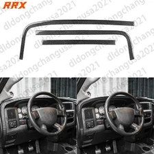 3Pcs Real Carbon Fiber Interior Dashboard Cover For RAM 1500 2500 3500 2002-2005