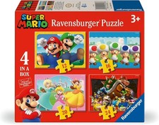 Ravensburger Super Mario Toys and Gifts - 4 in a Box Jigsaw Puzzles for Kids Age
