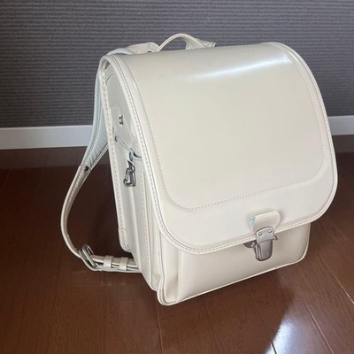 Off White Randoseru Simple Design Backpack Japanese School Bag Ready to Use