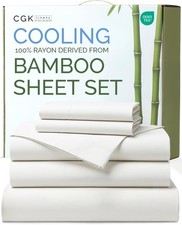 100 Rayon Derived from Bamboo - Sheets Split King Size - Cooling Sheets for