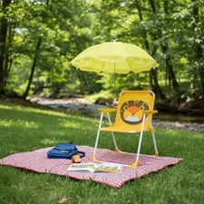 Sedia da Spiaggia per Bambini con Ombrellone Portatile per Campeggio, Esterno