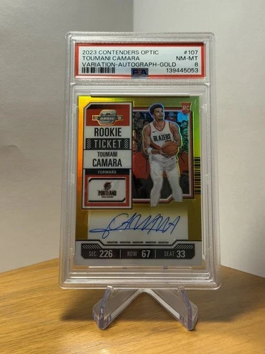 2023 Panini Contenders Optic Toumani Camara RC Auto Gold /10 PSA 8 Variation