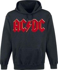 Image of Officially licensed AC/DC Red Logo Hoodie AC/DC Logo Hooded Sweatshirt