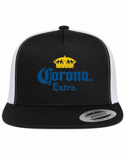 NEW KUSTOM HATZ x CORONA EXTRA BEER TRUCKER SNAPBACK HAT BLACK/WHITE MADE IN USA