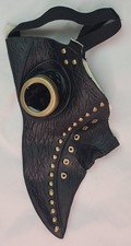 Black Gold Plague Doctor Mask Birds Long Nose Beak Steampunk Adult Masquerade