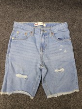 Levis 511 Jean Shorts Boys 10 Regular Light Wash Denim Distressed Frayed Hem