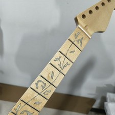 24 Fret 25.5" Maple Fretboard vine Inlay Electric Guitar Neck parts gloss