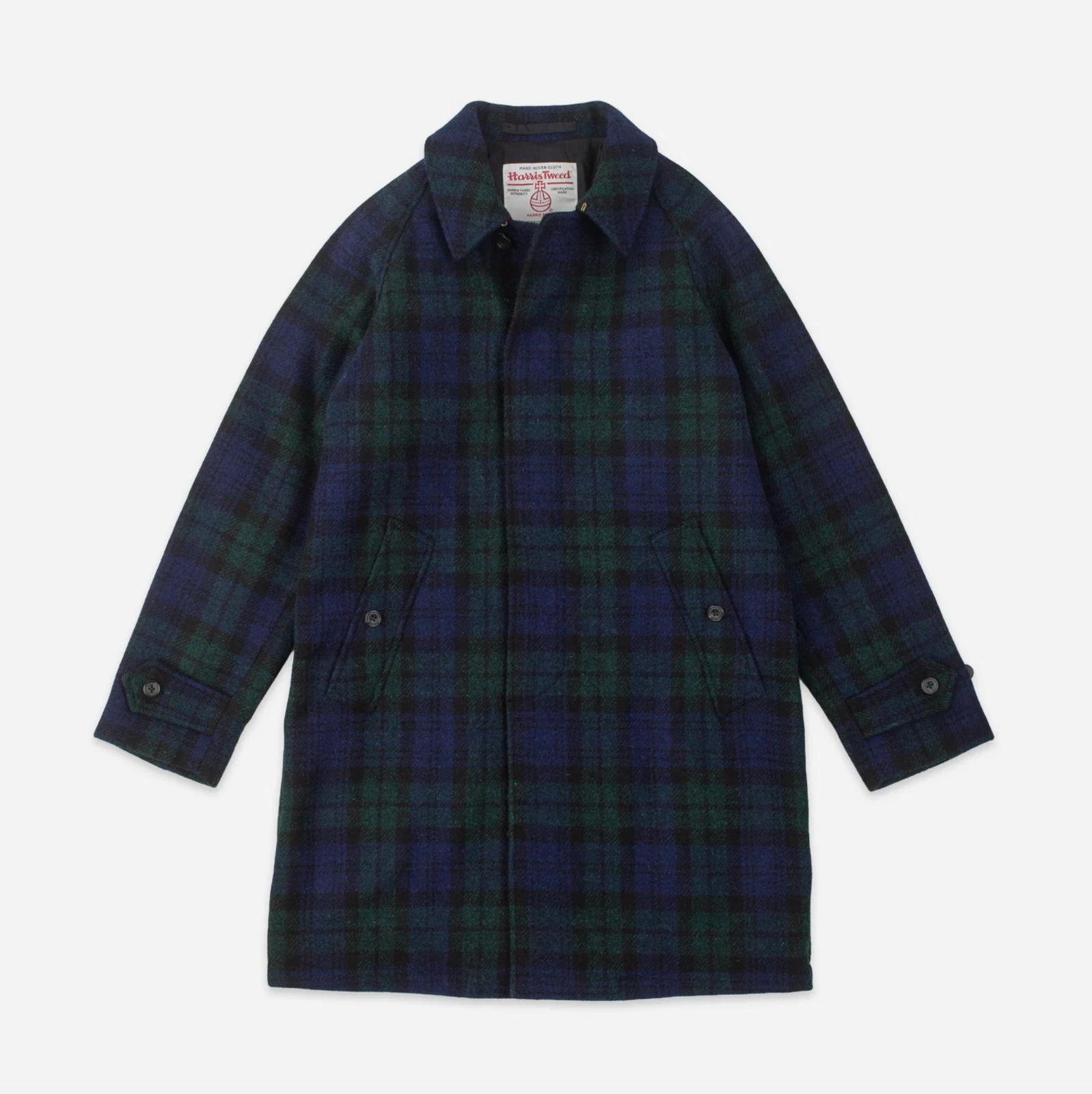 BEAMS PLUS Todd Snyder Men Black Watch Bal Collar Harris Tweed Coat Size XL NWT image 8