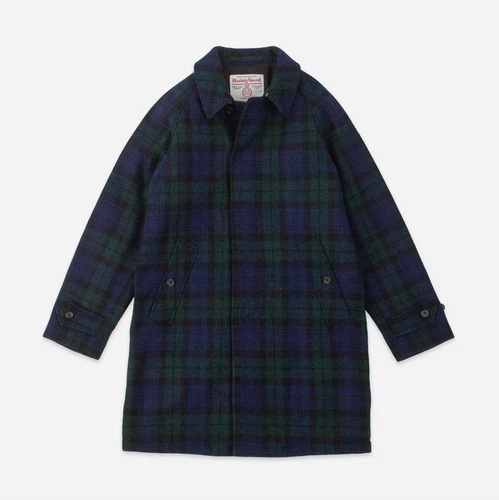 BEAMS PLUS Todd Snyder Men Black Watch Bal Collar Harris Tweed Coat Size XL NWT image 8