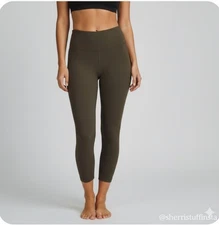 Lululemon Align High-Rise Pants 25" Dark Olive Size 4 Nulu Fabric Yoga Leggings