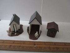 Vintage HO 1/87 Scale Built Lot of 3 Trackside Shed Building For Train layout