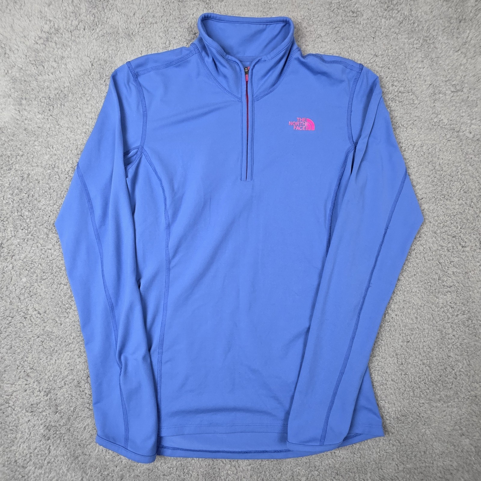 The North Face Jacket Womens Small Blue 1/4 Zip Pullover Long Sleeve Thumb Hole