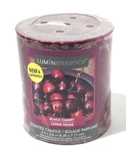 LuminEssence Black Cherry Scented Candle Block 2.5 x 2.8 inch NEW