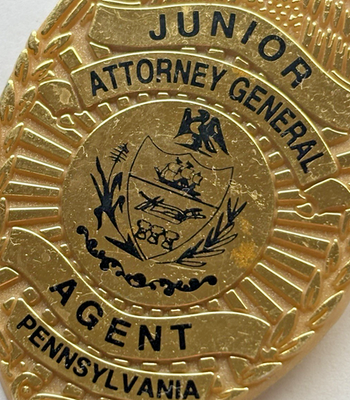 Pennsylvania Attorney General Junior Agent Plastic Pinback Badge