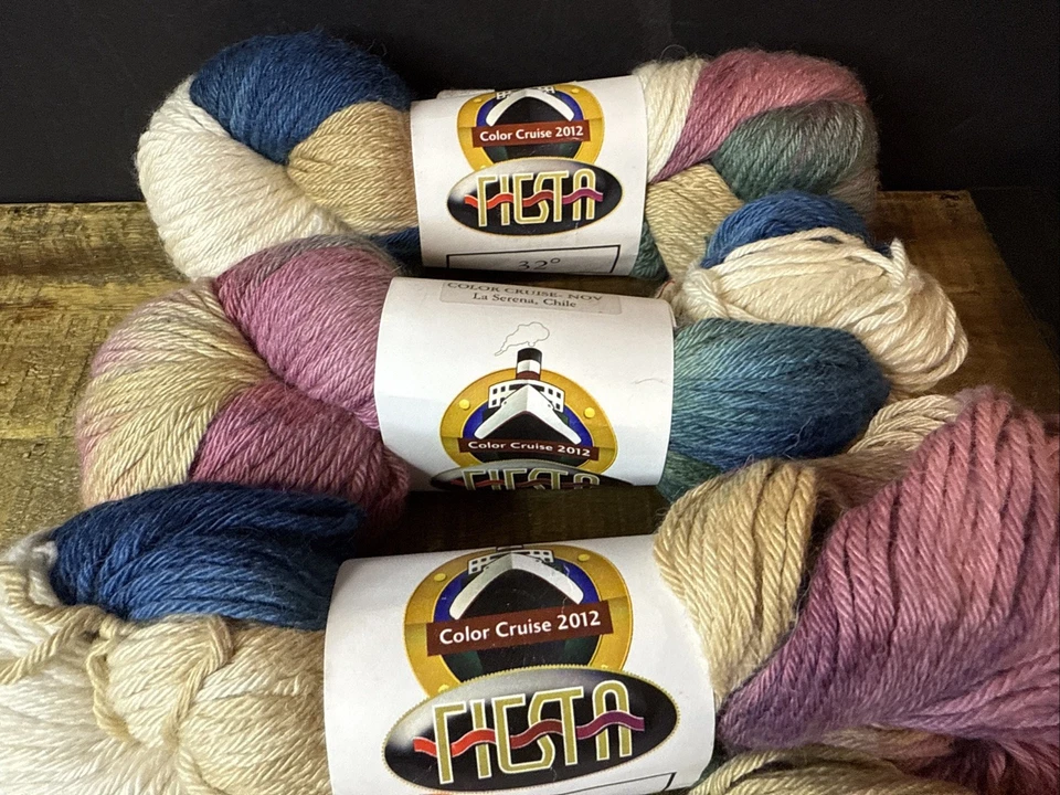 Fiesta Color Cruise 2012 Yarn Lot 4 La Serena Chile Alpaca,merino,silk 190 Yds E - Image 4 of 4